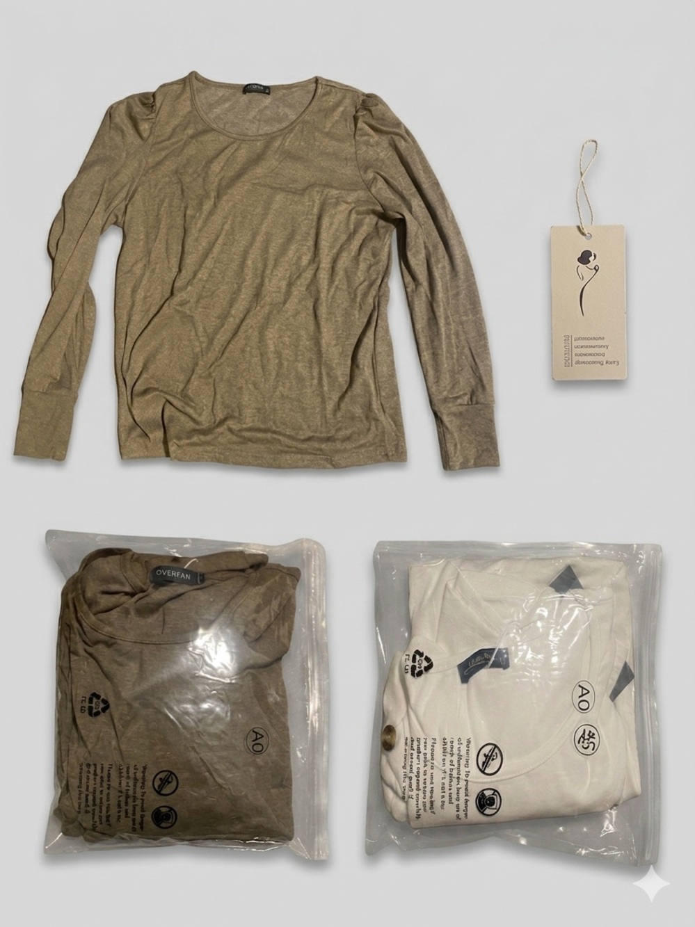 2 Brand New Long Sleeve Button-Cuff Women's Top